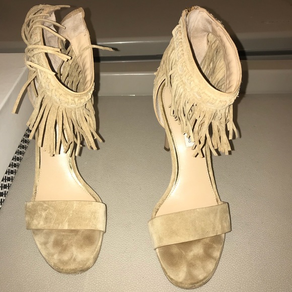 Diane Von Furstenberg Tan Suede Sandal Pumps - Picture 2 of 7